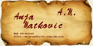 Anja Matković vizit kartica